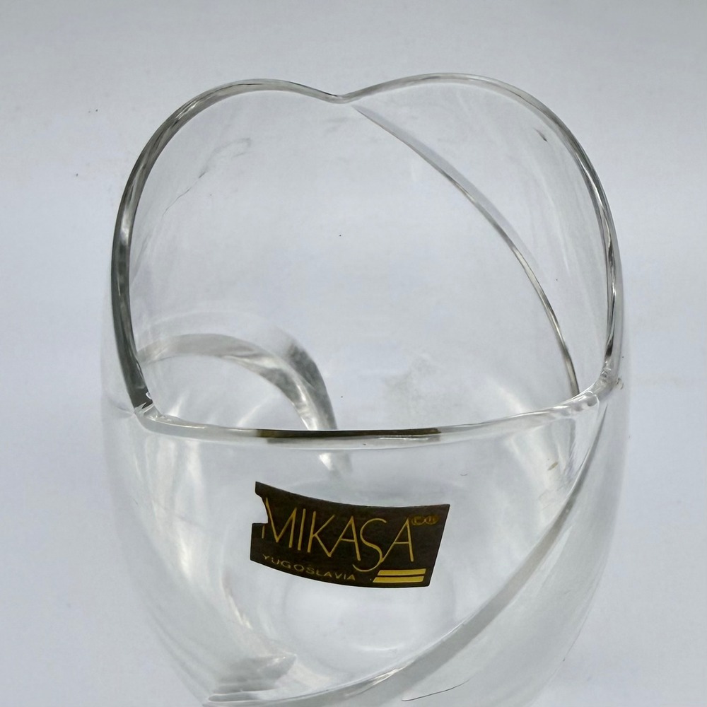 Mikasa Tulip Bud Vase Crystal Swirl Scalloped Yugoslavia 5.5" - Picture 2 of 3